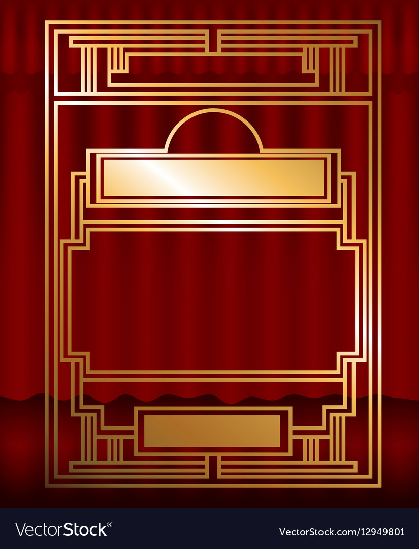 Two-color pattern with art deco frame