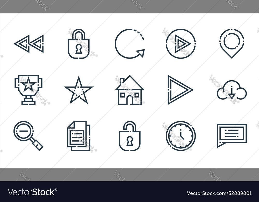 Web essentials line icons linear set quality