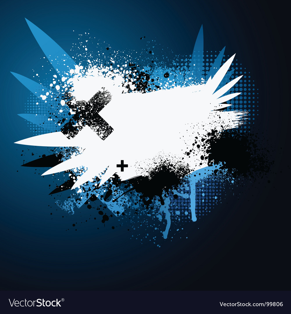 Blue Winged Paint Splatter Background