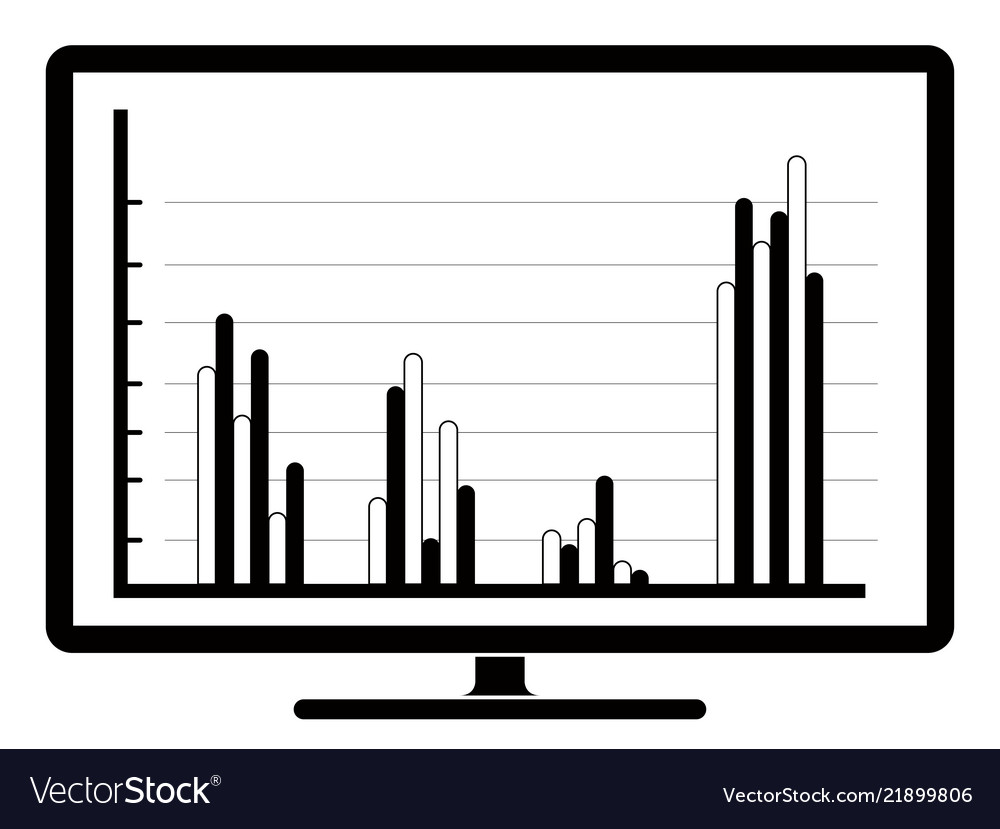 Business graph on a computer screen