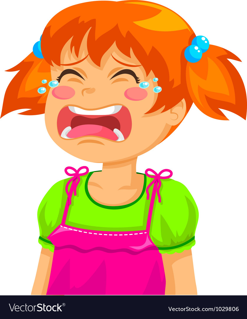 Crying Girl Royalty Free Vector Image Vectorstock