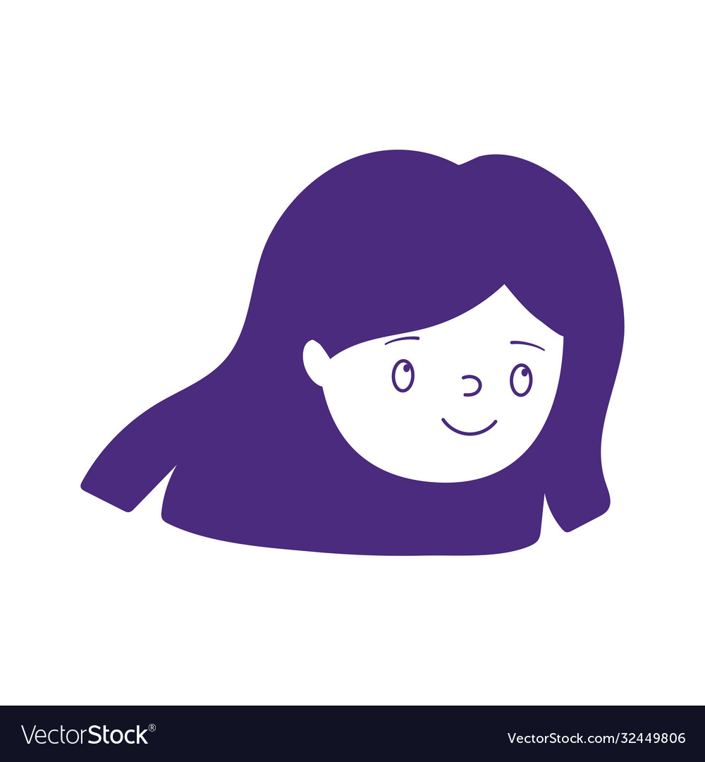 Cute girl face character cartoon isolated design Vector Image