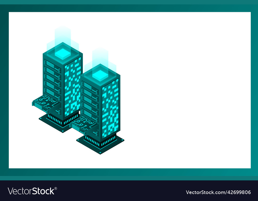 Datacenter isometric abstract 3d hosting server Vector Image Datacenter isometric abstract 3d hosting server