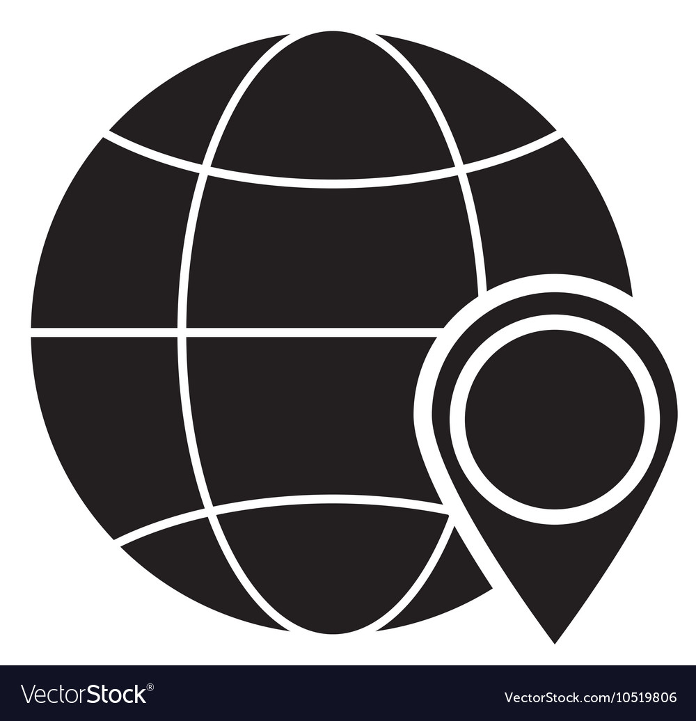 Earth globe diagram gps map pointer and icon