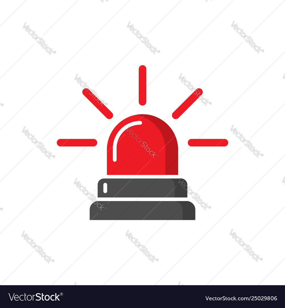 Emergency siren icon in flat style police alarm Vector Image