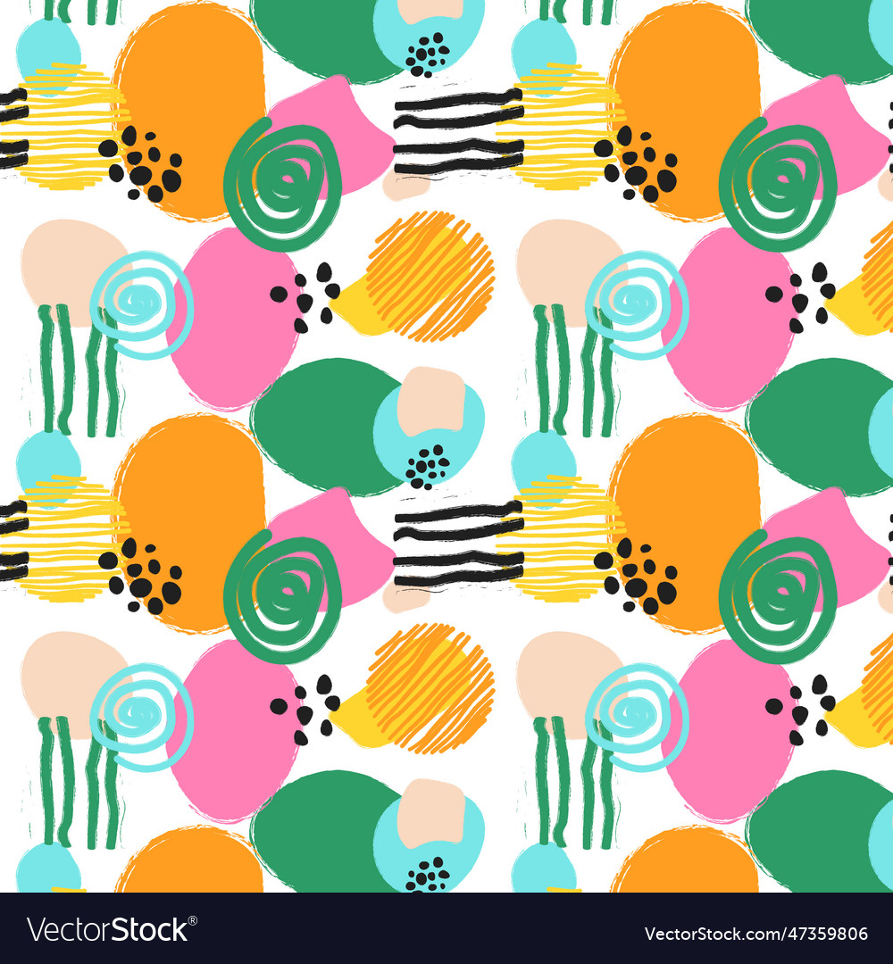 Hand drawn brush pattern background with abstract vector image Hand drawn brush pattern background with abstract