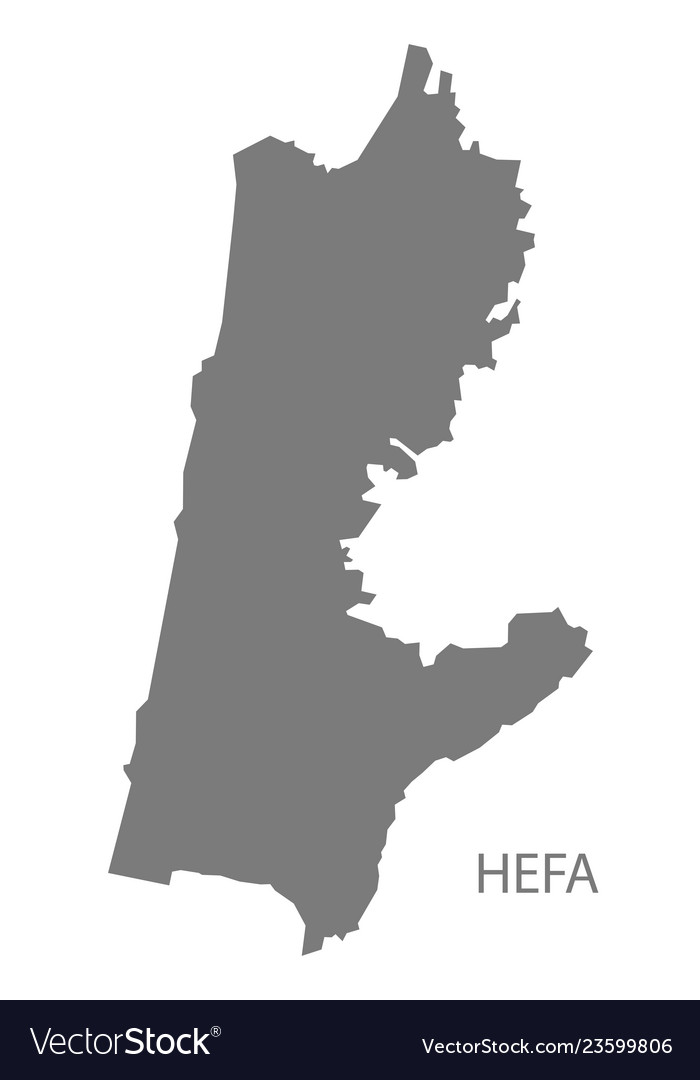 Hefa israel map grey Royalty Free Vector Image