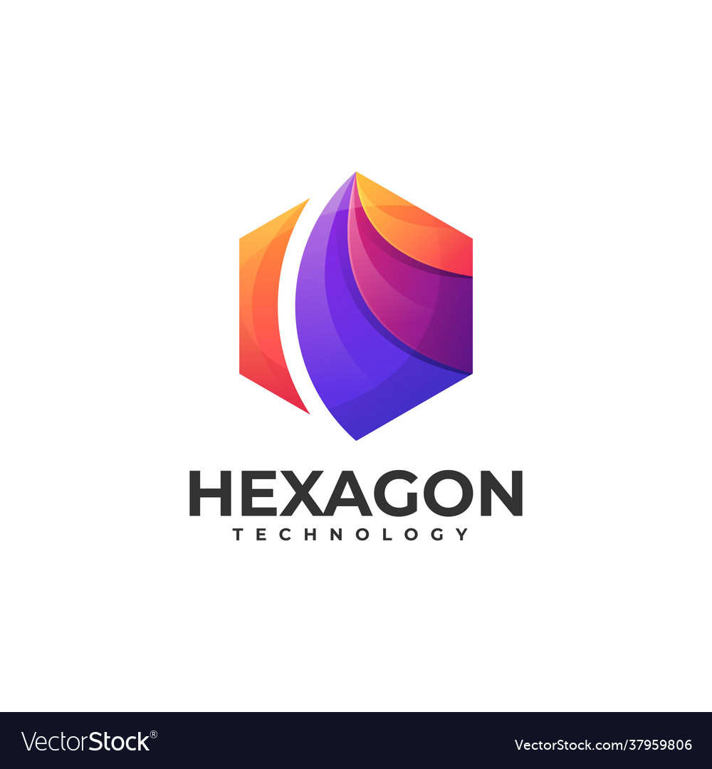 Logo Sechskant Gradienten bunten Stil