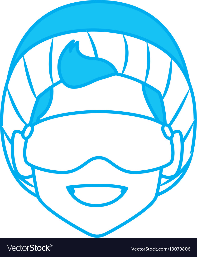 Man with winter googles face