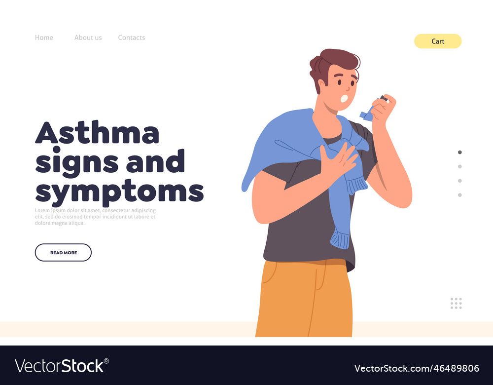 Medical online service landing page with asthma