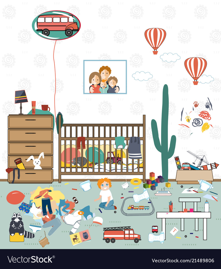 Messy Kids Room Royalty Free Vector Image Vectorstock