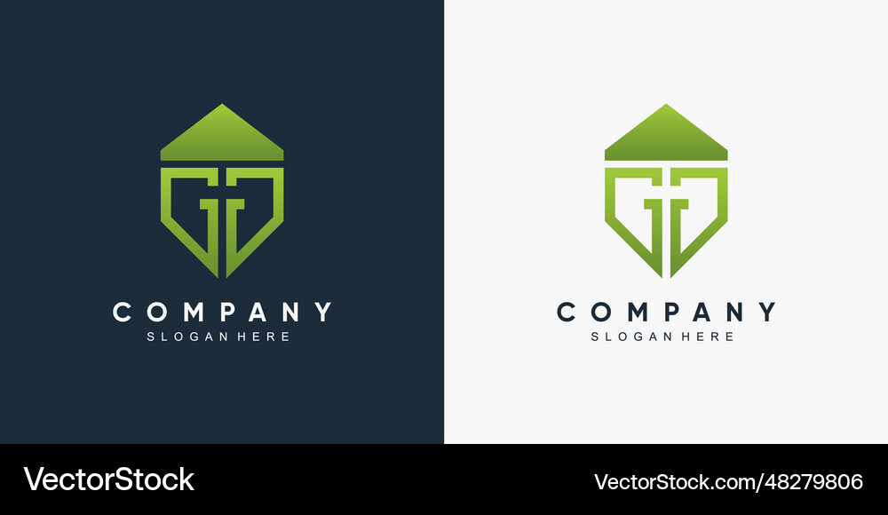 Monogram logo design template for business with Vector Image