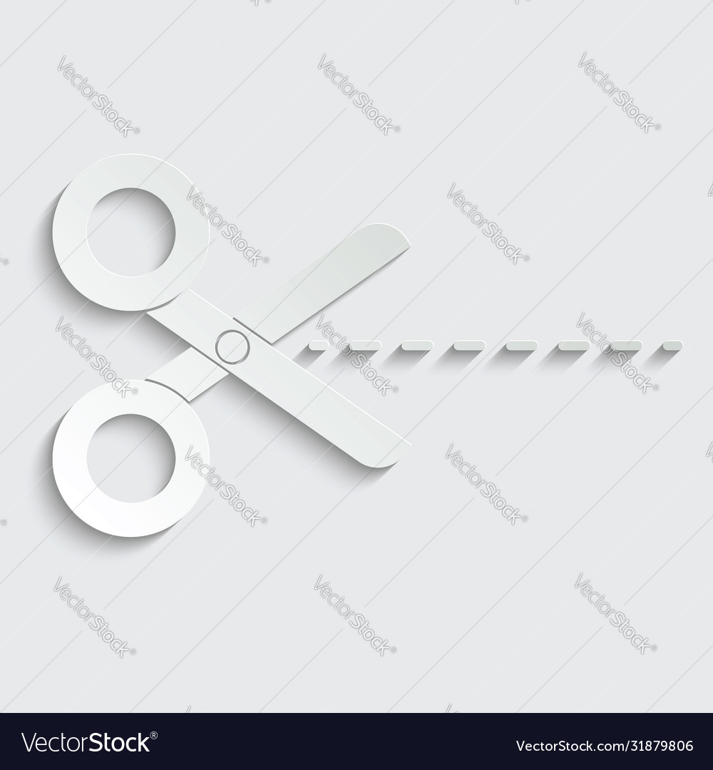 Paper scissors icon with shadow Vector Image Paper scissors icon with shadow