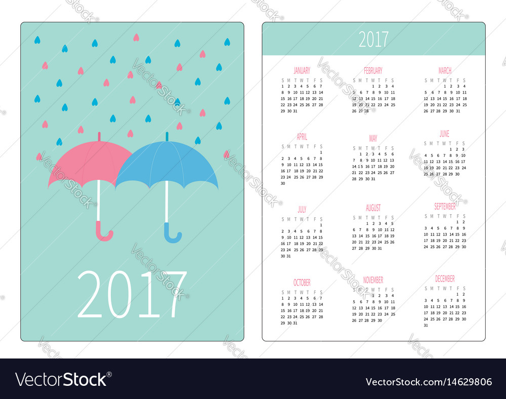 Kalender 2017 Jahr Woche beginnt Sonntag