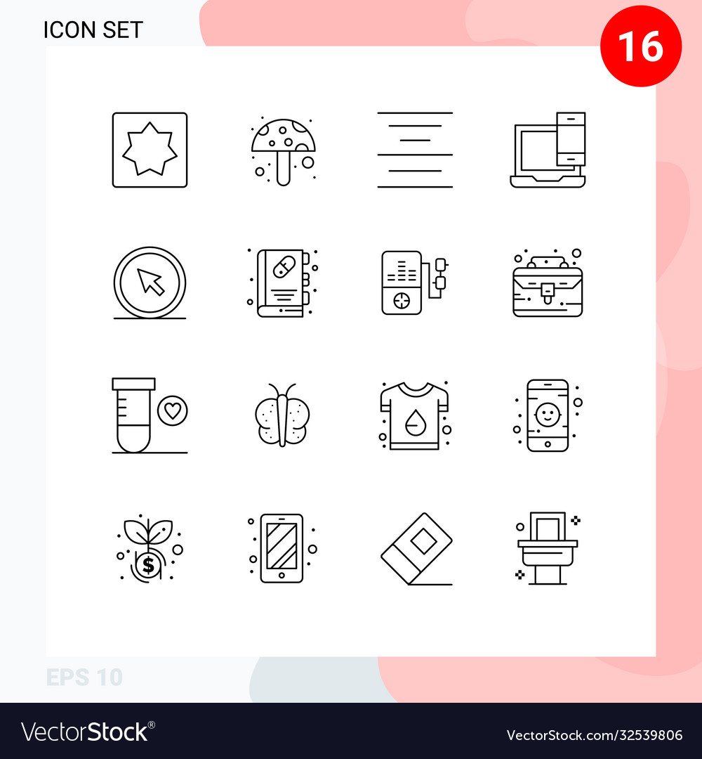 Set 16 outlines on grid for mouse click center
