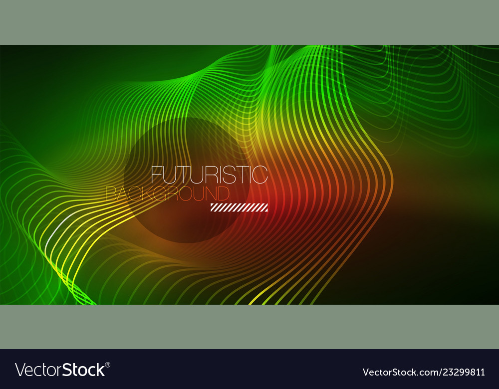Abstract shiny glowinng color wave design element