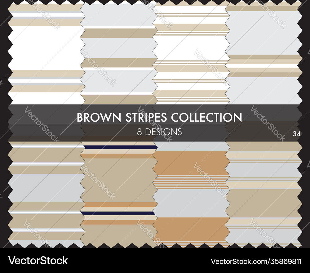 Brown stripe seamless pattern collection Vector Image