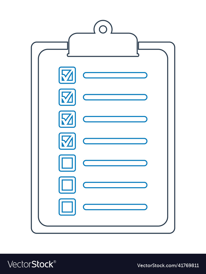 Checklist document icon line style eps
