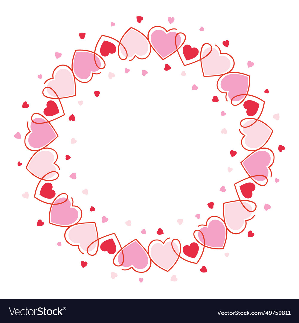 Circle frame with hearts Royalty Free Vector Image