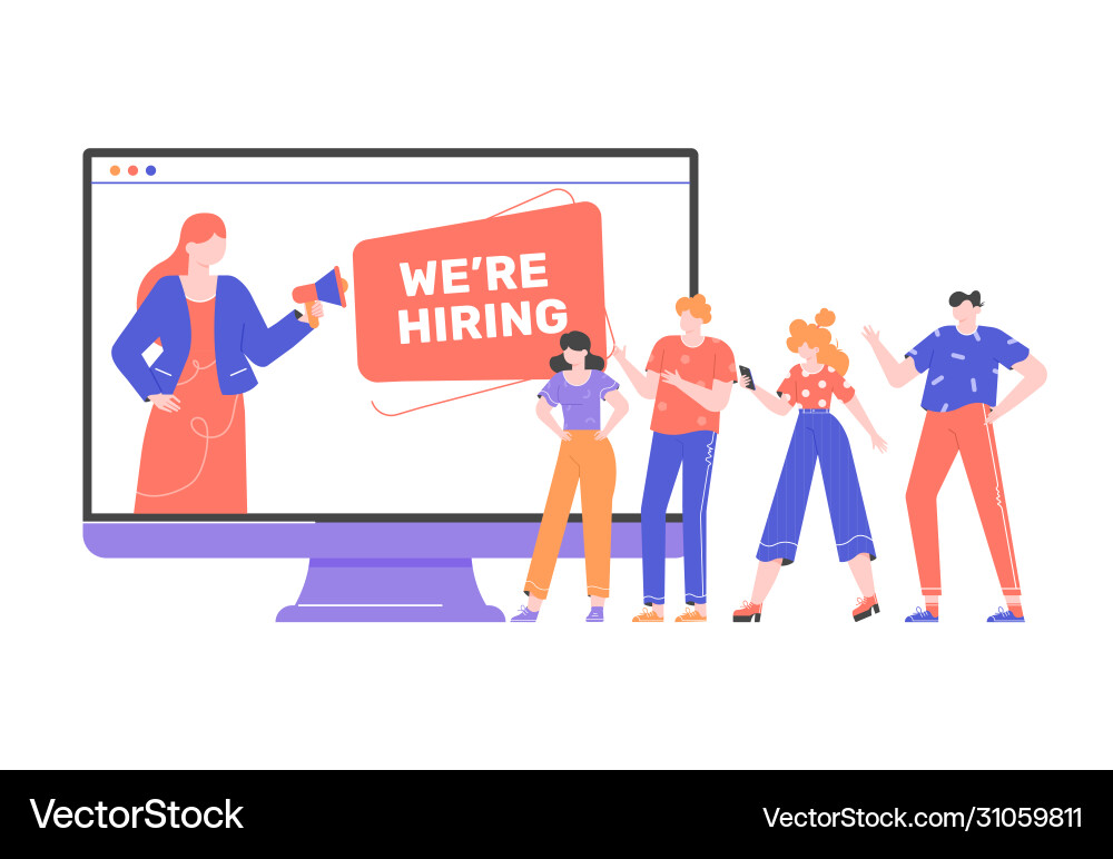 Concert hiring employees Royalty Free Vector Image