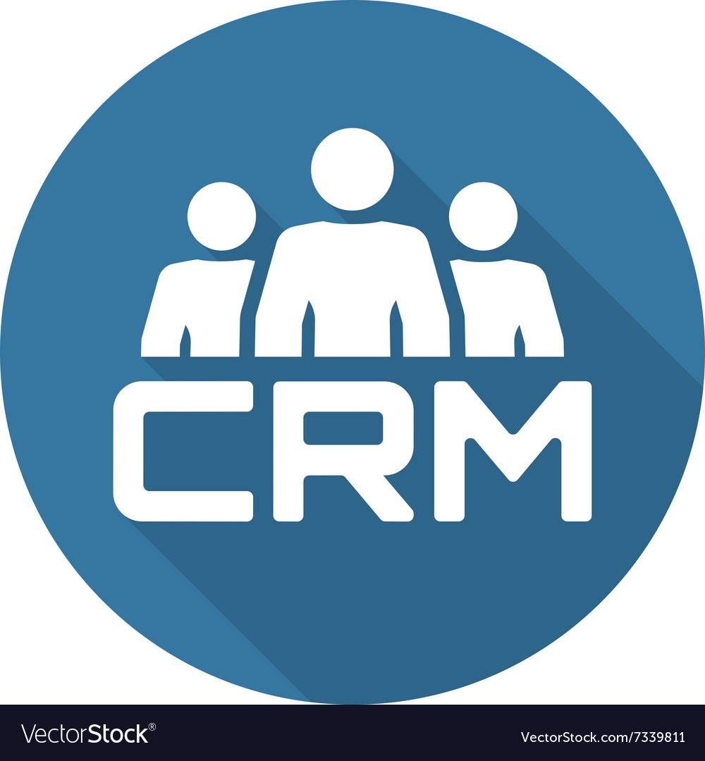 Crm system icon flat design Royalty Free Vector Image