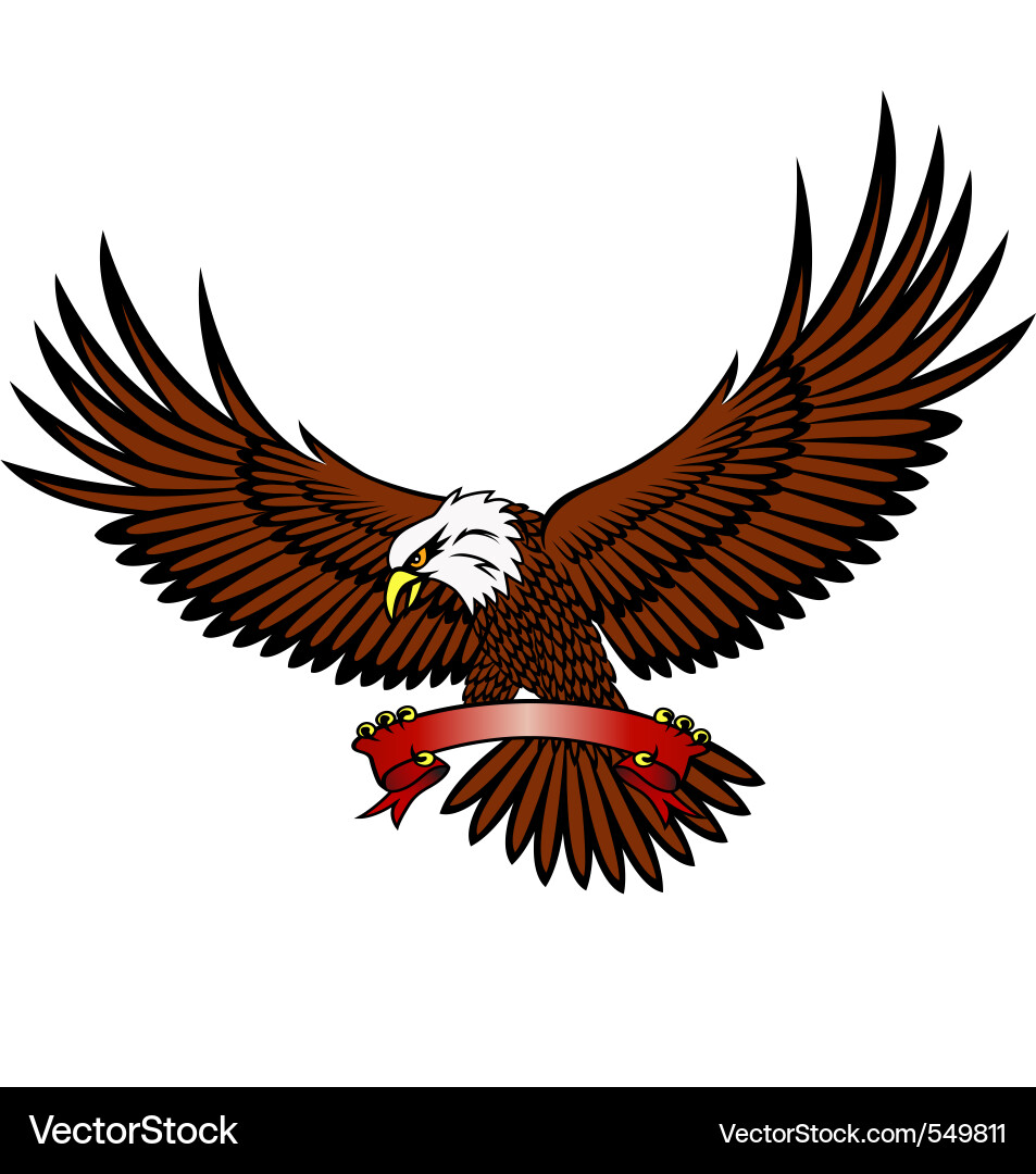 Eagle with emblem Royalty Free Vector Image - VectorStock