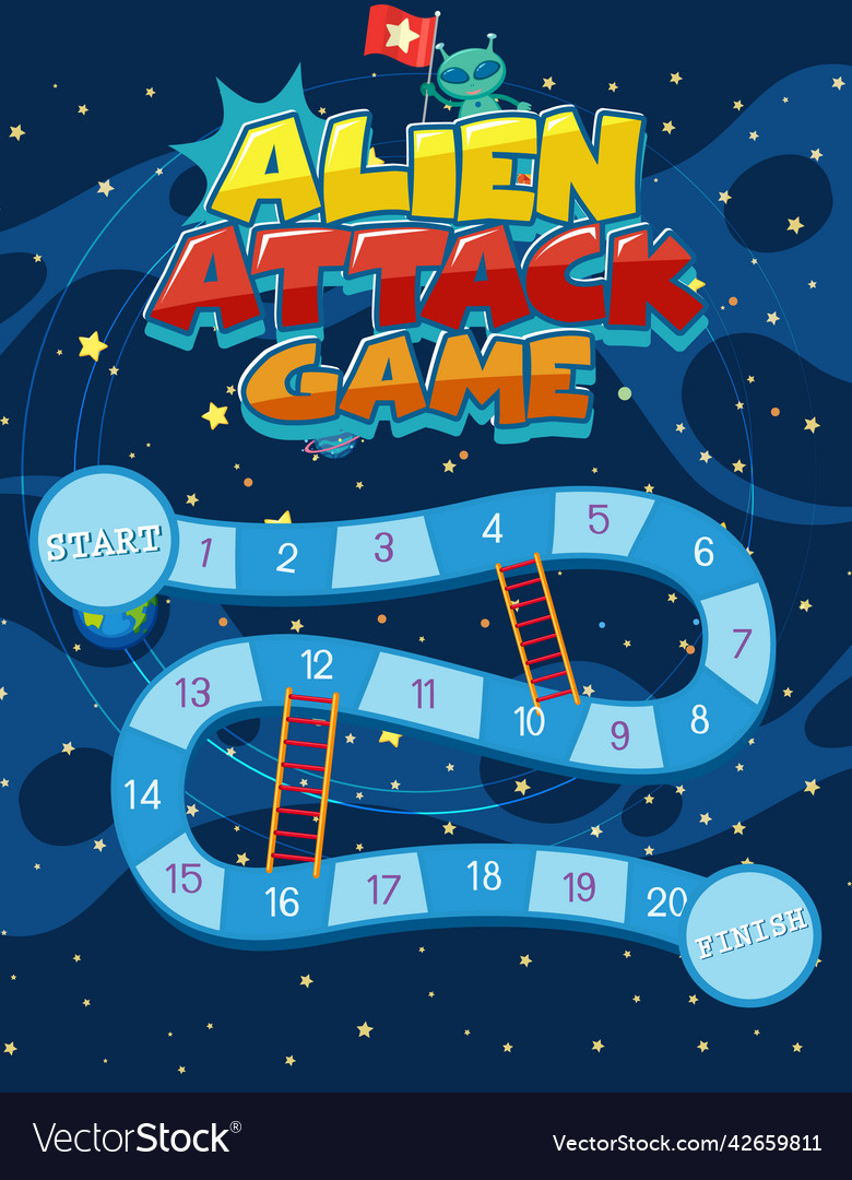 Game template with space theme background vector image Game template with space theme background