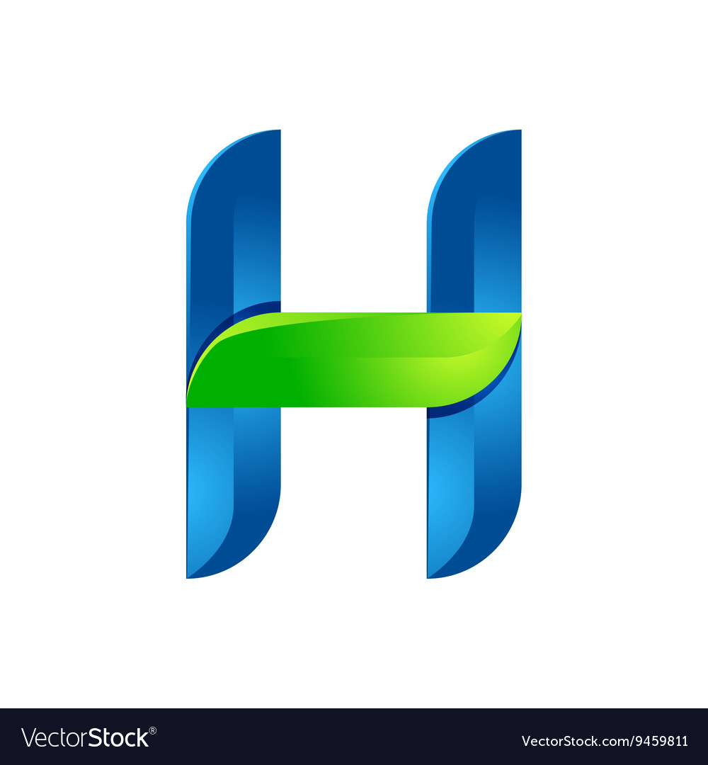 H letter leaves eco logo volume icon Royalty Free Vector