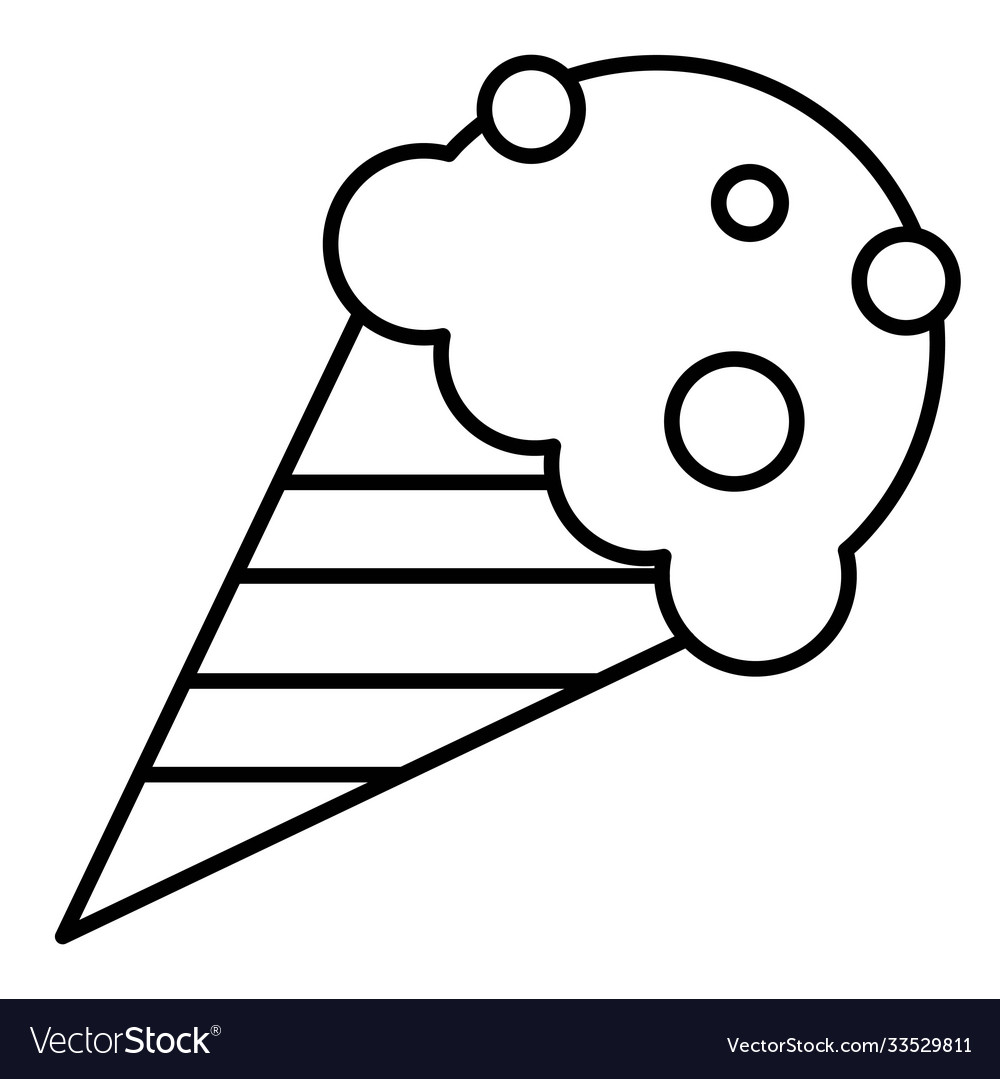 Ice cream cone icon summer vacation related Vector Image