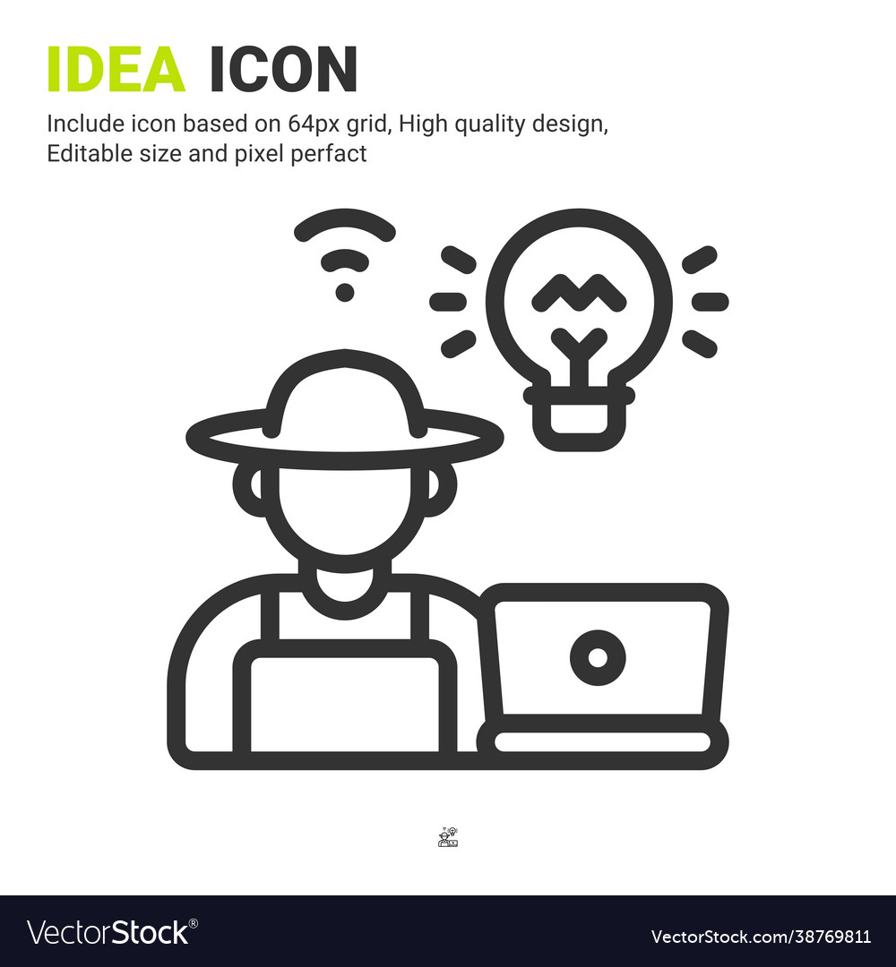 Idea icon with outline style isolated