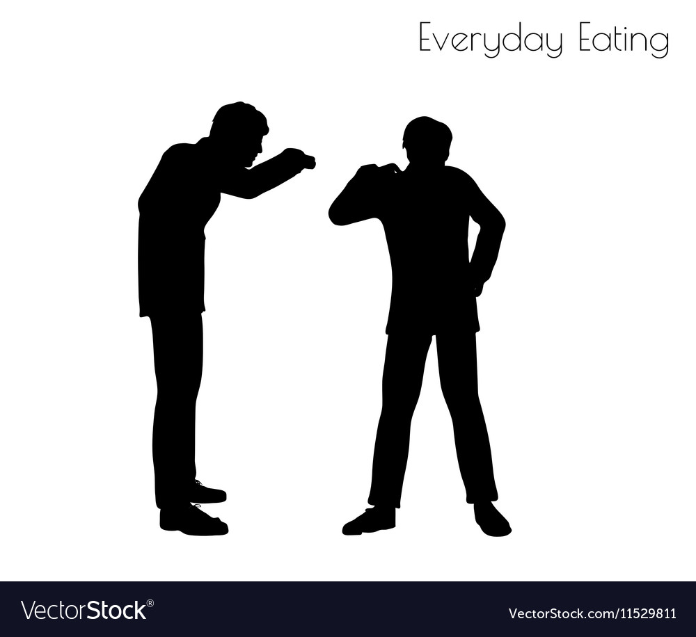 Man in everyday eating pose