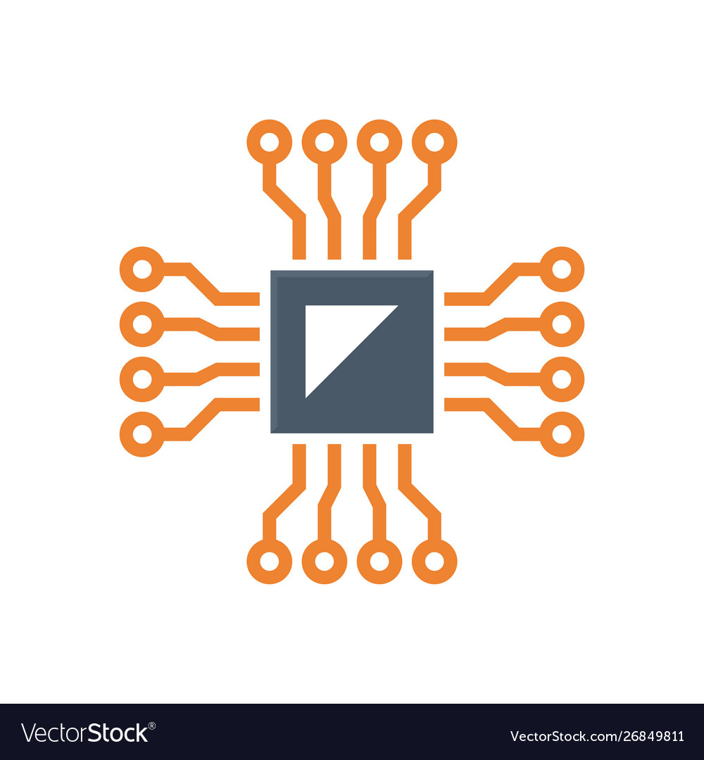 Microchip testing icon vector image Microchip testing icon