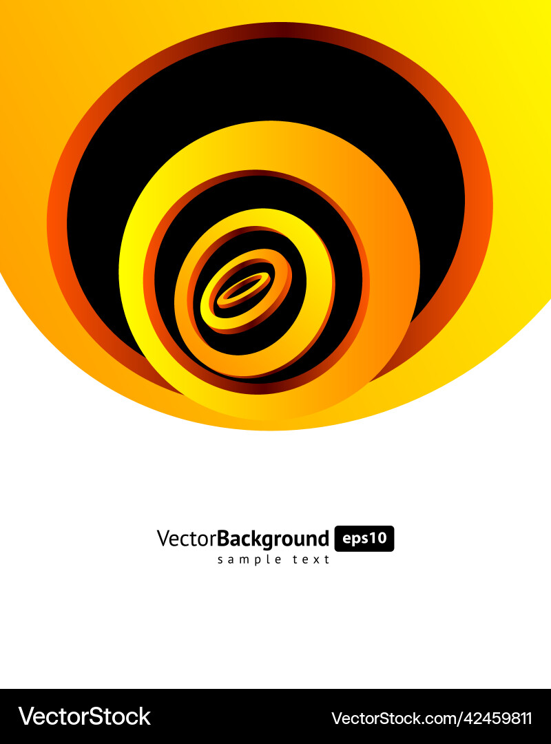 Orange and black abstract isometric rings Vector Image