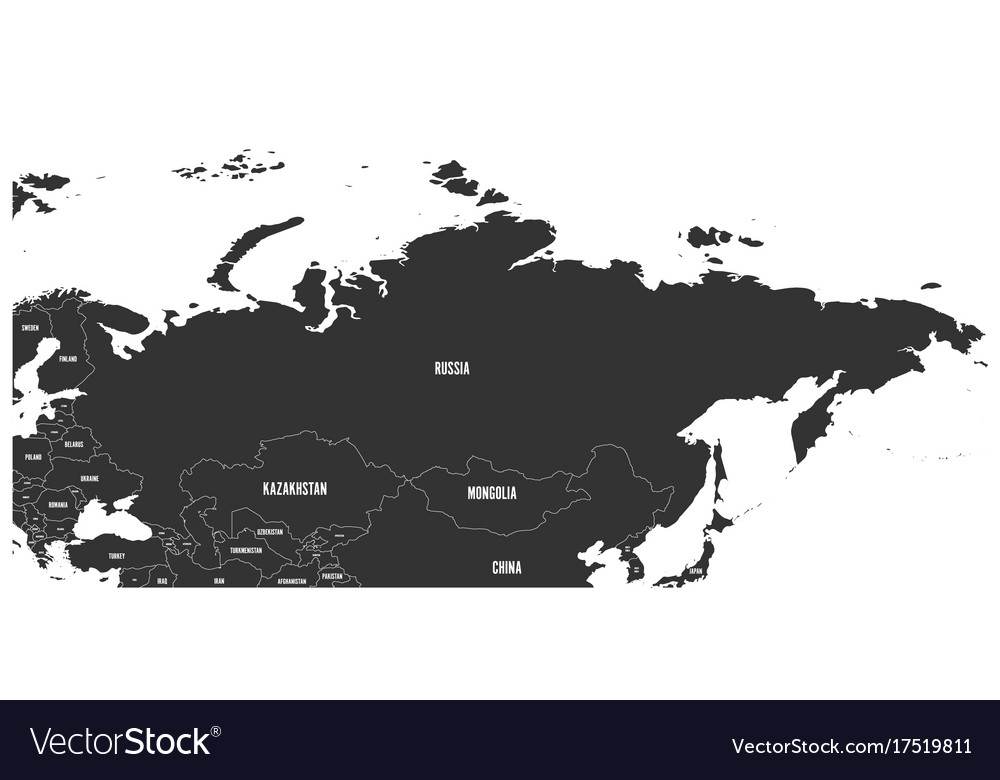 Political Map Of Europe And Russia Political Map Of Russia And Surrounding European Vector Image