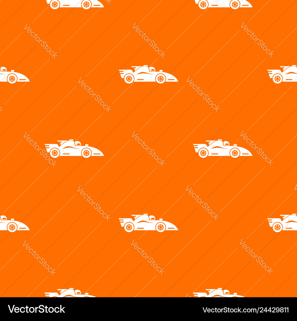Racing car pattern orange Royalty Free Vector Image