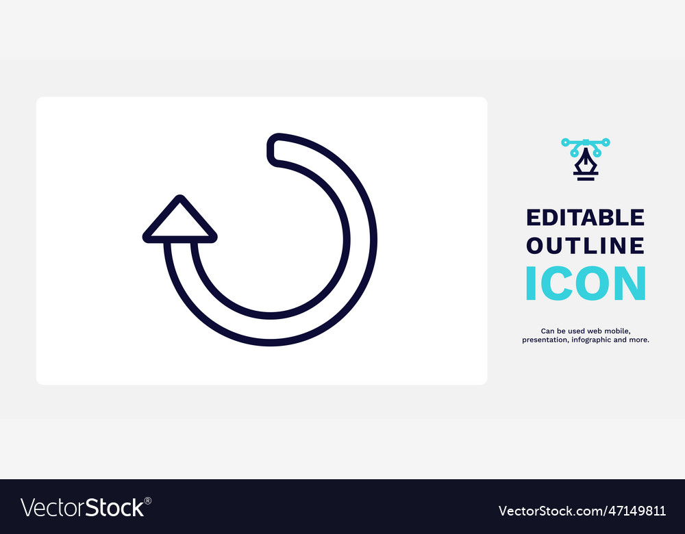 Refresh left arrow icon thin line vector image Refresh left arrow icon thin line