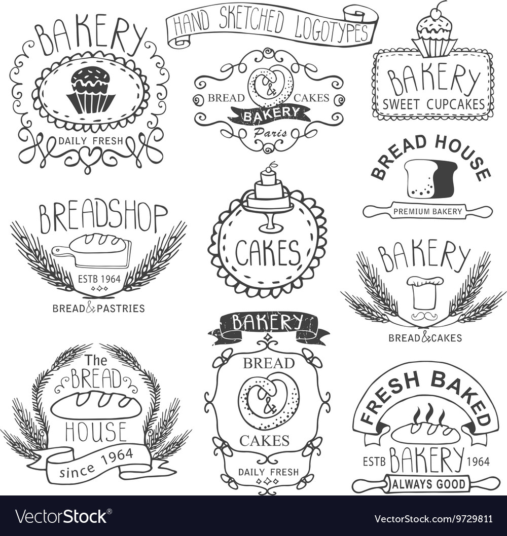 Retro Bakery Badge Set