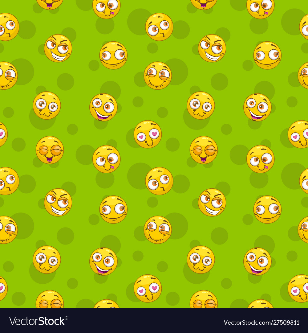 Seamless pattern with funny round yellow comic