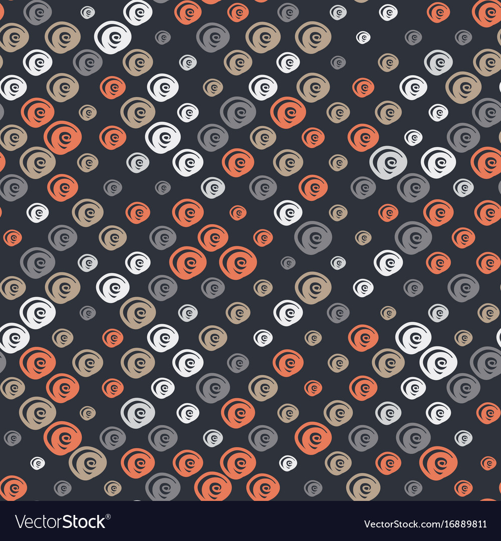 Seamless pattern with swirls on dark background