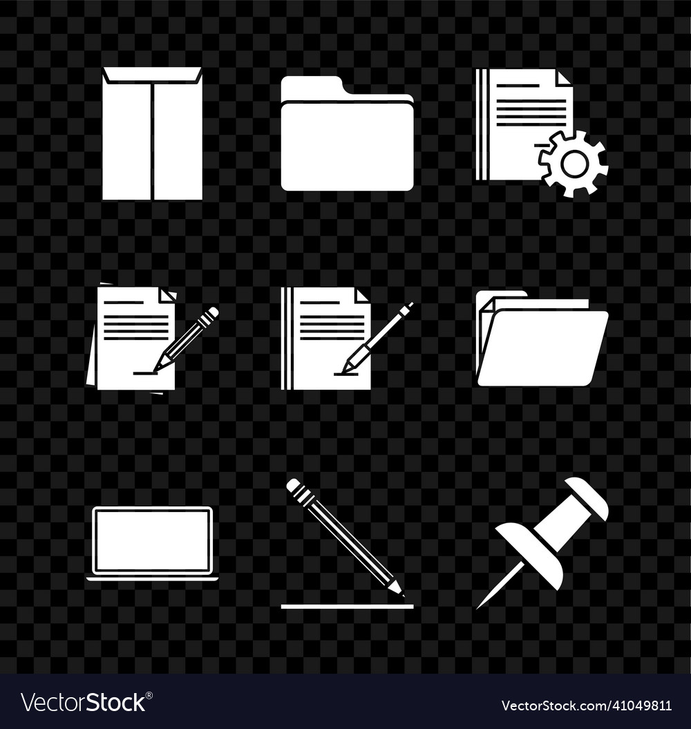 Set envelope document folder settings with gears vector image Set envelope document folder settings with gears