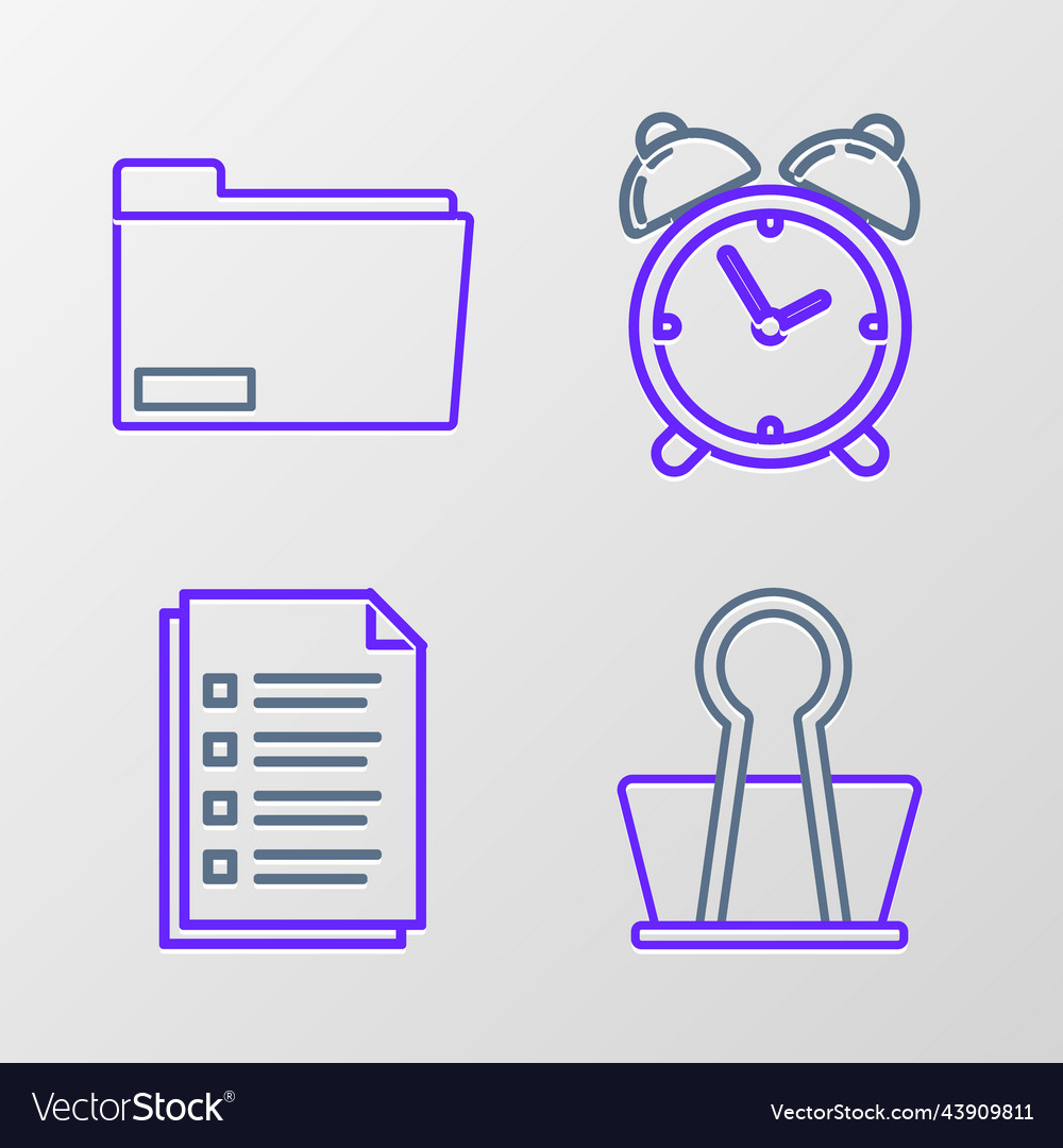 Set line binder clip file document alarm clock