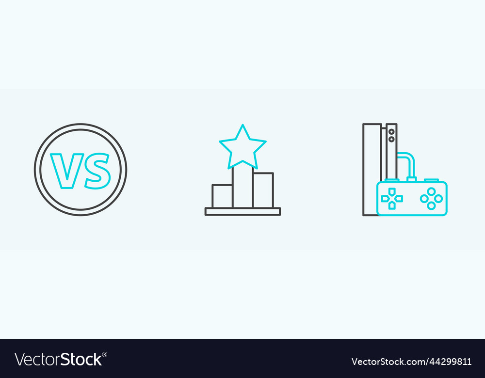 Linienspielkonsole mit Joystick vs versus einstellen Vector Image Linienspielkonsole mit Joystick vs versus einstellen