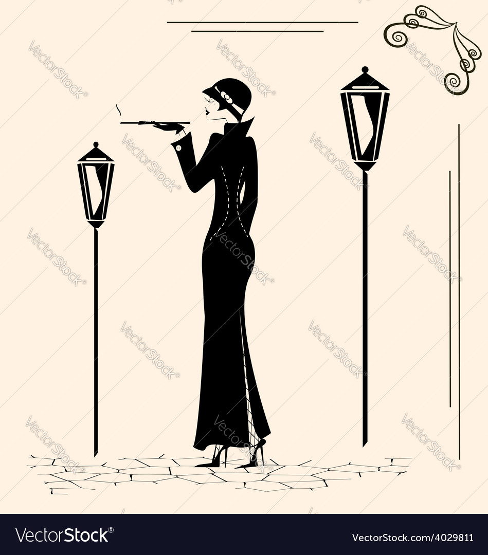 Smoking woman Royalty Free Vector Image - VectorStock