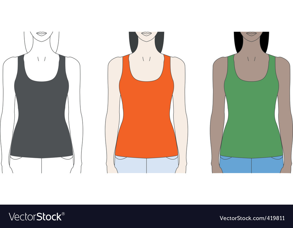 Download Strap tank top template Royalty Free Vector Image