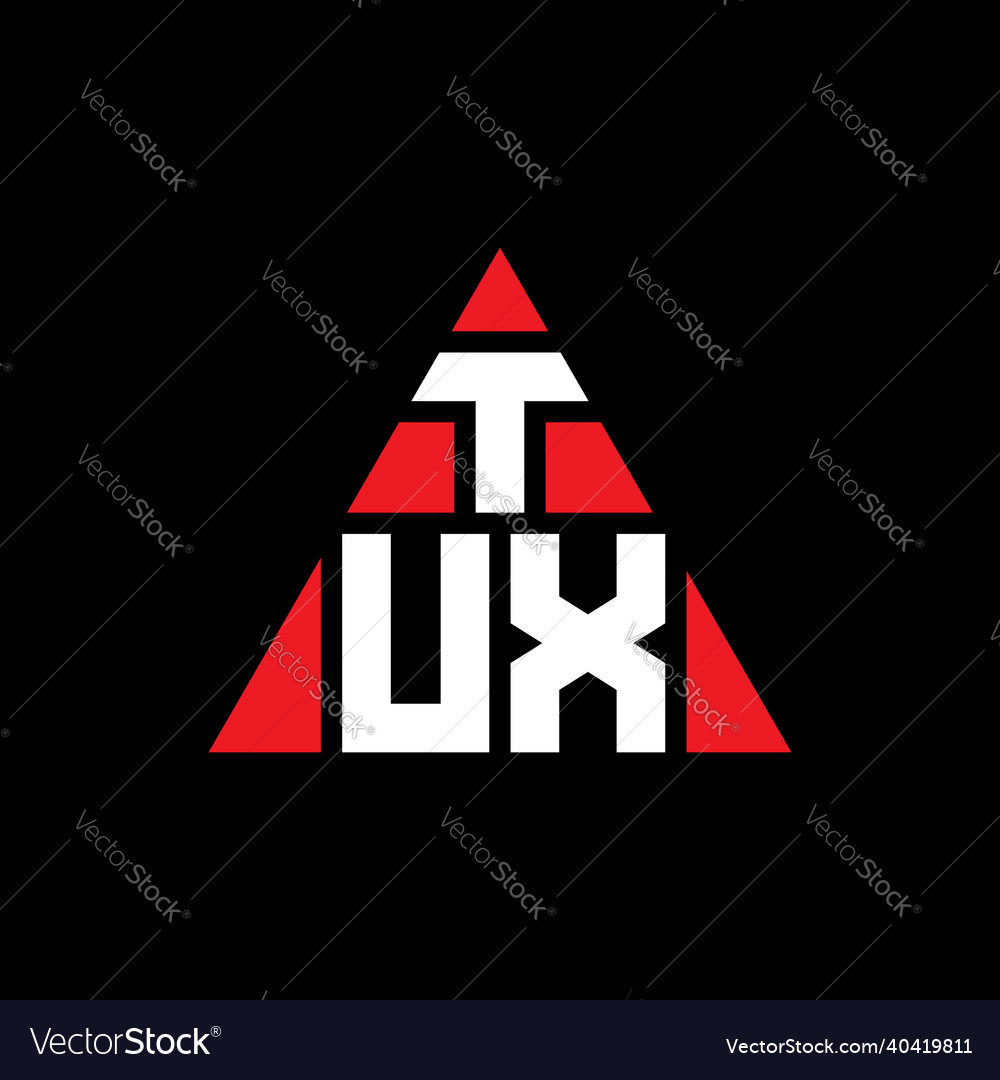 Tux triangle letter logo design vector image Tux triangle letter logo design