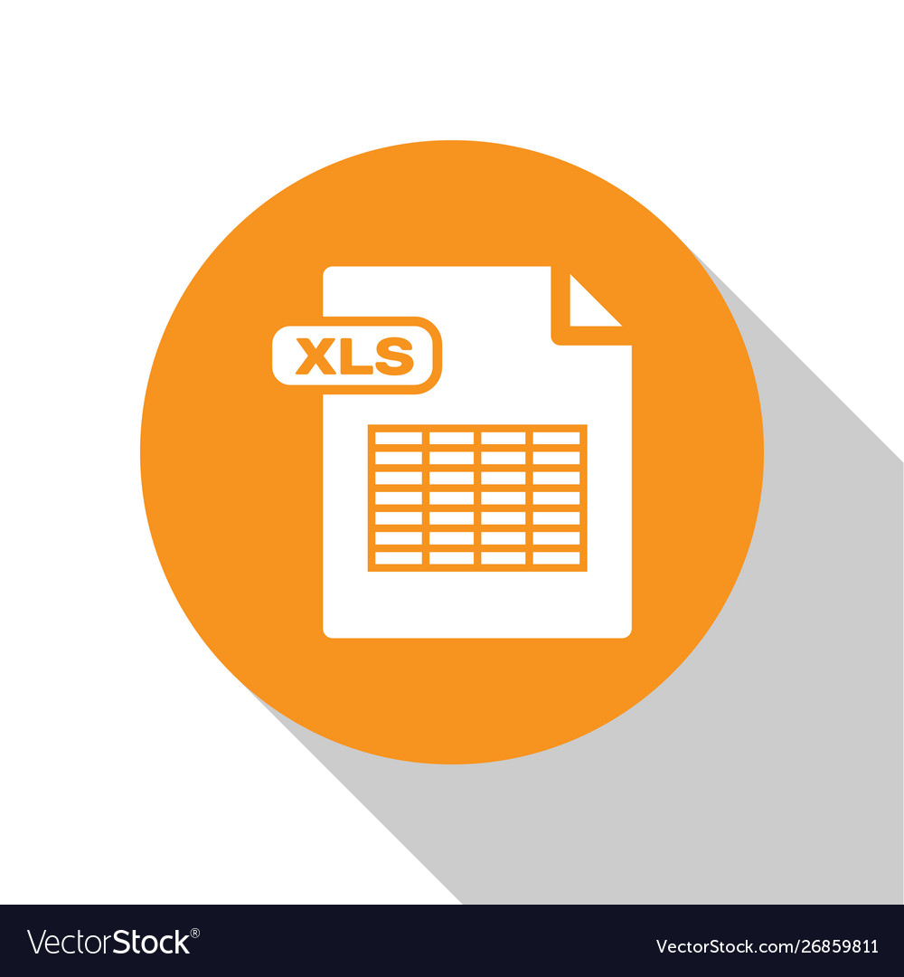 White xls file document download button icon vector image White xls file document download button icon