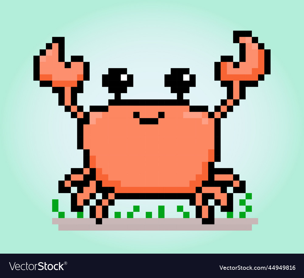8 bit pixel crab image animals