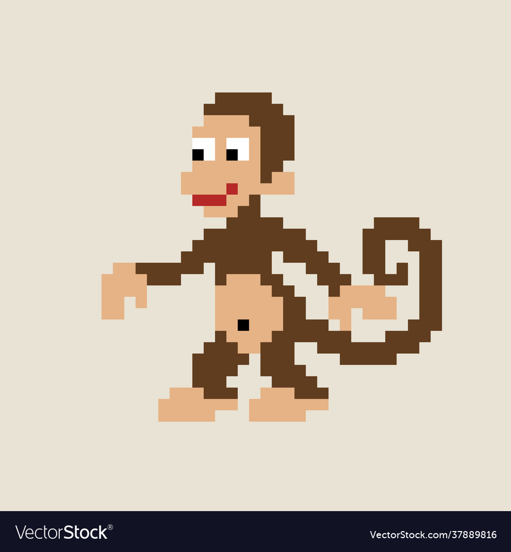 32x32 #pixel #pixelart #8bit #ape #fur #face #illustratio…