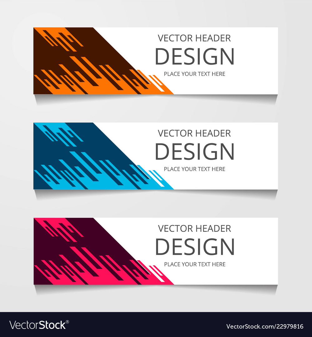 Abstract design banner web template with three vector image Abstract design banner web template with three