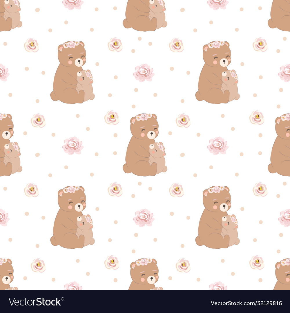 Adorable bear seamless pattern